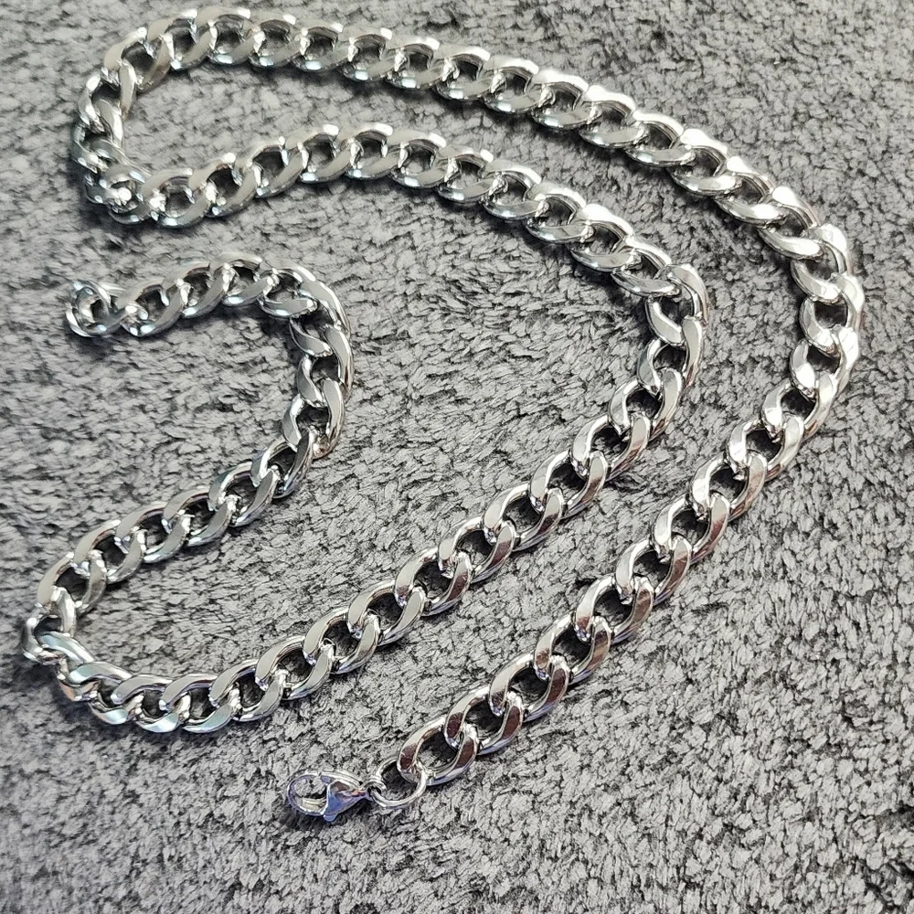 Men's Stainless Steel Curb Chain Necklace 7mm